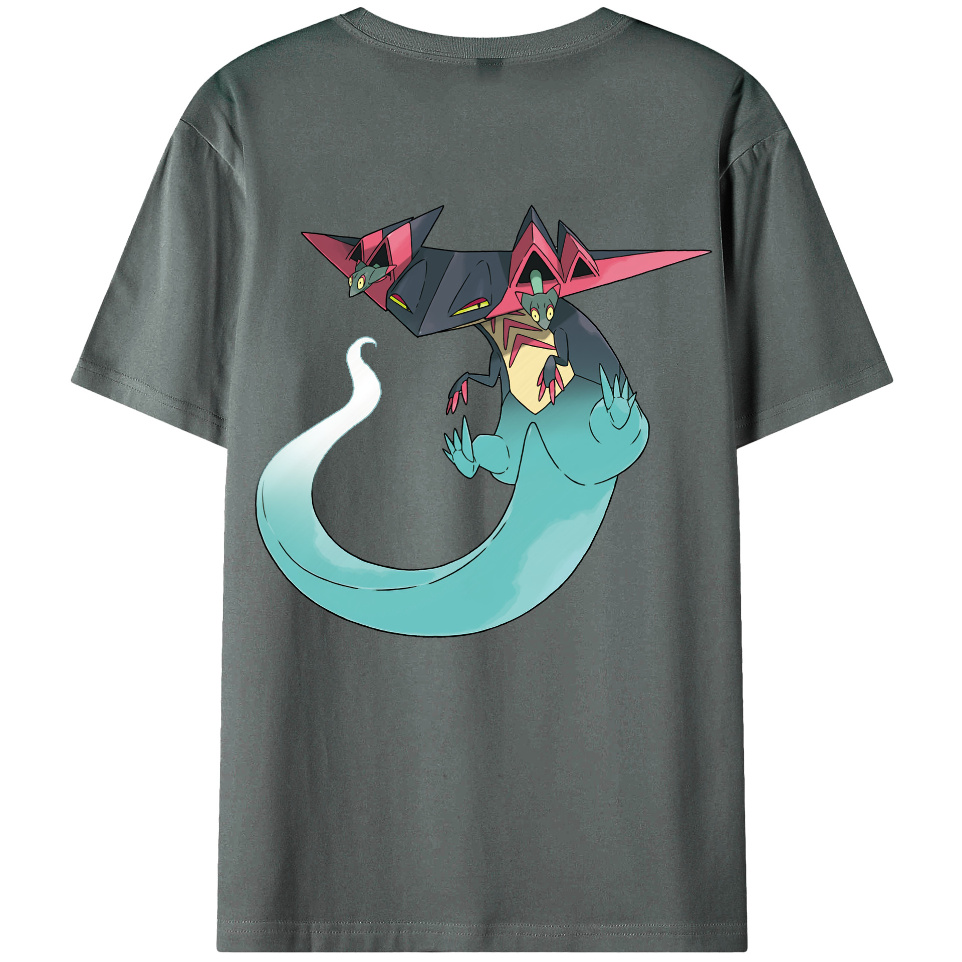 （画像用） ポケットモンスター Pokémon 綿100％ メンズ半袖Tシャツ（バックプリント） 通気性